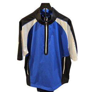 FootJoy Golf Windshirt Men’s L Blue 1/4 Zip Short Sleeve Pullover FJ Windbreaker